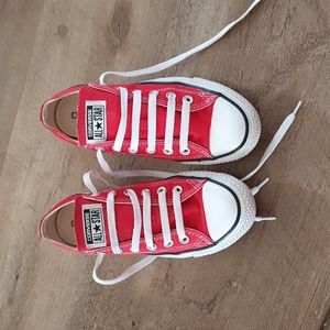 Red converse shoes